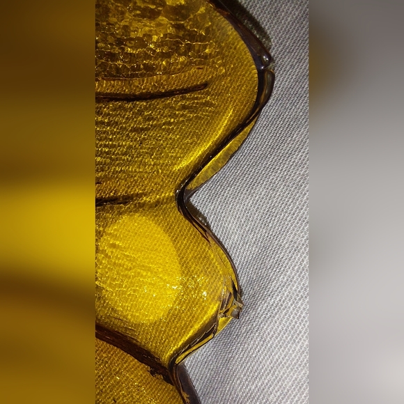 Vintage Amber Glass Decorative Bowl 7 Inch - Picture 4 of 5